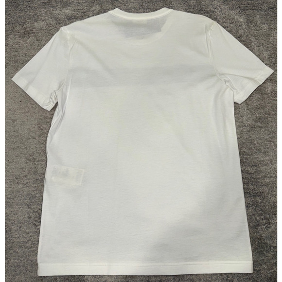 Fendi White Black Striped FF Logo Monogram Short Sleeve Cotton T-Shirt Large L - Picture 10 of 15